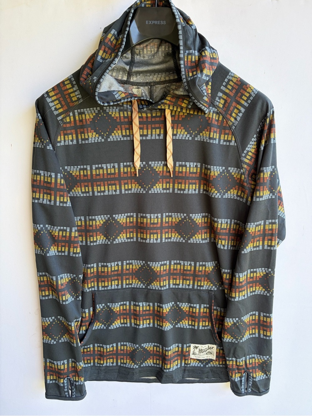Howler Bros Men's Loggerhead Hoodie Sun Shirt Geometric Tribal Print Size S